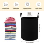 OIAHOMY 80L Nursery Hamper Laundry Basket Laundry Hamper Black - Image 2