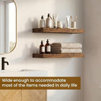 16inch Floating Shelves for Bathroom, 6.7" Deep Wall Shelves, Set of 3 - Image 6