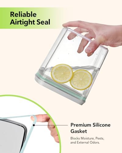 Airtight Food Containers Set with One-Touch Lid, Mixed Size Set (2.8 Qt *2+ 4.2 Qt *4) with Scoop, Stackable Jars for Complete Kitchen Organization - Image 3