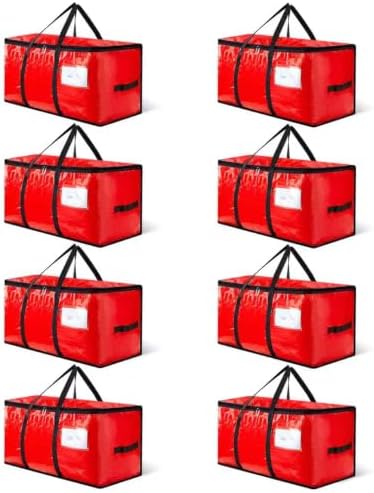 CONGREGATE Red Moving Bags Heavy Duty Extra Large 8 Pack 97L Storage Totes with Zippers Reinforced Handles Water Resistant for College Dorm Household Home Moving Supplies by CONGREGATE