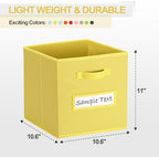 Fabric storage cubes (8 Pack) 11 Inch Cube Storage Bin, cube organizer bins with 8 Labels Window Cards & a Pen, Foldable cube organizer bins and Storage Box, Dark Yellow - Image 2