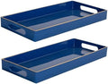 MAONAME Royal Blue Vanity Tray Set of 2, Rectangular Toilet Tank Trays by MAONAME