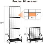 ELYKEN 2 Pack Foldable Grid Wall Panels, 5.7 x 2 FT Gridwall Display Rack - Image 2