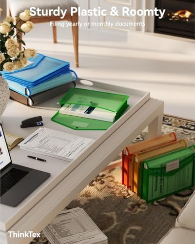 ThinkTex Plastic Expanding File Folder, Transparent envelopes with Snap - Image 4