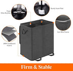 Lifewit Double Laundry Hamper with Lid, Removable Laundry Bags, Black - Image 2