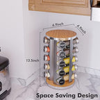Revolving Spice Rack Set with 20 Spice Jars, Kitchen Spice Tower Organizer for Countertop or Cabinet -- Carousel Storage Includes 386 Spice Labels -- Desktop Rotating Seasoning Organizer - Image 4