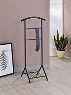 Kings Brand Metal Suit Valet Stand with Shoe Shelf & Hanger, Black - Image 2