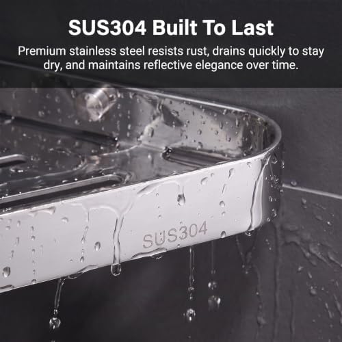 PureBox 2-Pack Corner Shower Caddy, SUS304 Stainless Steel Heavy Duty Wall Shelf, No-Drill Adhesive OR Screw Mount, 11.8" Rustproof Bathroom Organizer for Shower Kitchen RV Dorm - Image 4