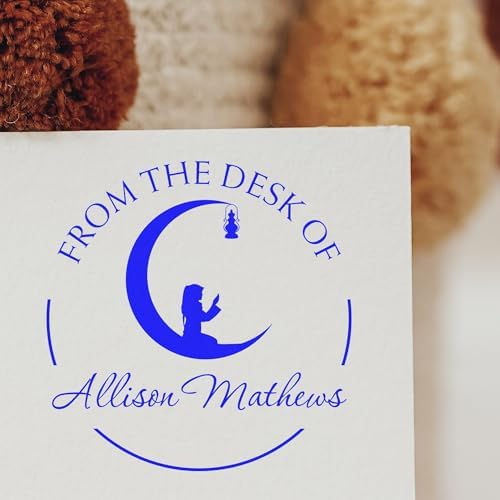 Custom Made Library Stamp - PSI Pre-Inked Praying Crescent Design for Muslim Families - Personalized Return Library Stamp - Custom Library Stamp for Books, Schools, and Home Libraries - Image 4