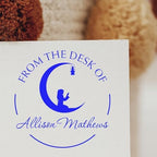 Personalized Portable Pre-Inked Praying Crescent Custom Home Library Stamp for Islamic Event Organizers - Custom Made Book Stamp for Personal Libraries - Ideal for Marking Books with Custom Designs by AcornSalesCo