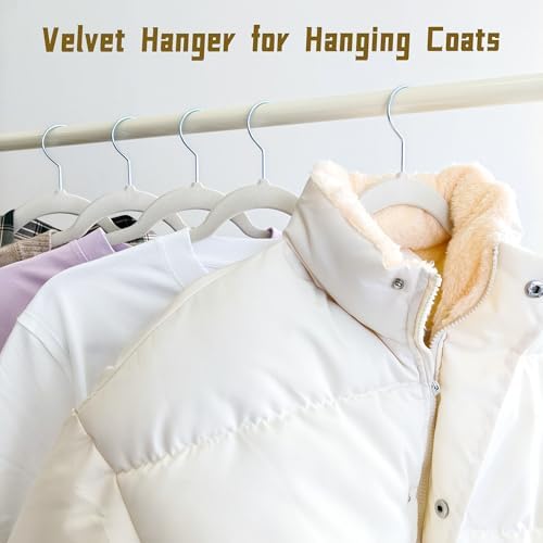 Gray Velvet Hangers 60 Pack, Adult Hangers Anti-Slip Slim Space Saving Hangers with 360° Swivel Hook, 17.5 Inch Clothes Hangers for Coats,Sweater,Jackets,Dresses, Shirts, Suits & T-Shirts - Image 5