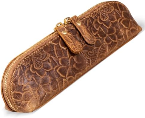 Gexmil Genuine Leather Pen Case, Hand-made Stationery Bag for Work Office by Gexmil