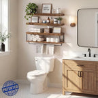 QEEIG Long Bathroom Floating Shelves Over Toilet (Brown, Set of 3, 31.5") - Image 4