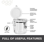 Oggi 4pc Clear Canister Set with Clamp Lids Airtight Containers in Sizes Ideal for Kitchen & Pantry Storage of Bulk, Dry Foods Including Flour, Sugar, Coffee, Rice, Tea, Spices & Herbs (Pack of 3) - Image 2