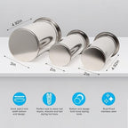 3-Inch 1PCS And 2-Inch 2PCS Hot Tool Holder Canister Package, Blow Dryer & Curling Iron Holder Tube, Closed Bottom Heat-Resistant Hair Dryer Organizer for Salon & Home (Stainless Steel) - Image 2