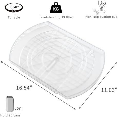 ROWNYEON Lazy Susan Turntable Organizer for Large Refrigerator, 360° Rotate Fridge Organizers and Storage, 16.54 Inches Rectangle Lazy Susan Organizer for Fridge, Cabinet, Pantry,2 - Image 2