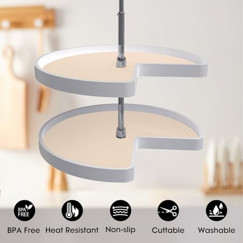 Lazy Susan Shelf Liner,Silicone Lazy Susan Liners for Kitchen Turntables – Non-Slip and Heat-Resistant for Added Convenience 2PCS - Image 5