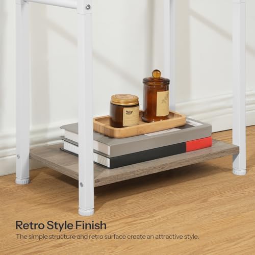 HOOBRO Free Standing Towel Rack for Bathroom, 2 Tier Blanket Rack, 16.5" L x 9.4" W x 31.5" H, Blanket Holder, Drying and Display Rack with Shelf, White and Grey WG02LB01 - Image 7