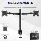 VIVO Dual Ultrawide Monitor Desk Mount, Heavy Duty Fully Adjustable Steel Stand, Holds 2 Computer Screens up to 38 inches and Max 22lbs Each, Black, STAND-V038 - Image 4