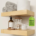 Wood Floating Shelves for Wall 12 Inch, Natural Wood, Small Wooden Shelf by BAOBABWORKSHOP