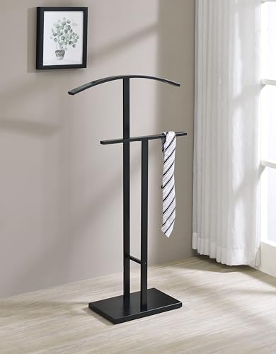 KB Designs - Metal Suit Valet Stand Clothing Organizer, Clothes Rack, Jacket Hanger, Tie Hanger (Black) by KB+Designs