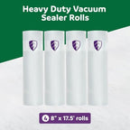 FoodSaver Heavy Duty Vacuum Sealer Rolls, 4 Pack 8" x 17.5' Rolls (70 Total Feet), 30% Thicker BPA-Free Bags for Food Storage, Sous Vide, Meal Prep - Image 7