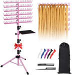 Klvied Standing Braiding Hair Rack, 144 Pegs, Pink by Klvied