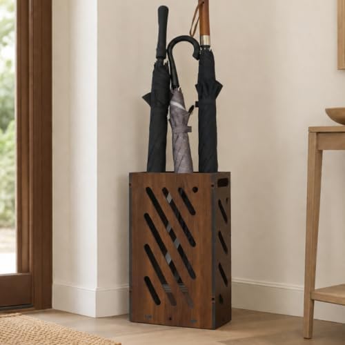 Faux Wood Umbrella Stand for Entryway, Free Standing Indoor Holder by lokubond