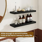 Dreamland 24 Inch Floating Shelves, 6.7" Deep Wall Shelves, Black, Set of 3 - Image 5