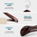 ZOBER Wide Shoulder Wood Hangers, Cherry Clothes Hangers, 6 Pack - Image 5