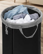 STORAGE MANIAC Rolling Laundry Hamper with Wheels 110L Laundry Basket, Round Laundry Cart with Metal Frame and Removable Bag, Clothes Hamper for Bedroom, Bathroom, Dorm Room, Laundry Room, Black - Image 5