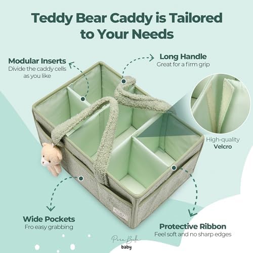 PeraBella Diaper Caddy Organizer for Changing Table, Storage Basket for Wipes, Gift for Baby Shower, Car Organizer, Nursery Organizer, Portable Storage (Pack of 2) - Image 2