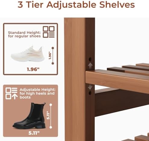 27.6" Shoe Rack Bench with Coat Rack, 3-Tier Entryway Storage Bench - Image 6