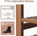 27.6" Entryway Shoe Rack Bench with Cushion, 3-Tier Storage Bench - Image 4