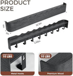 Coat Rack Wall Mount with Shelf Entryway Shelf Modern Key Holder Hanger Wall Shelves with Hidden Hooks for Hanging Towels Coats Hats Bags for Hallway Bathroom Bedroom(Wavy Black, 8 Hooks) - Image 2