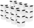 Sterilite 24 Pack 19 Qt Gasket Box, Clear Stackable Plastic Storage Container with Lids, Black - Waterproof and Dustproof Tote for Home Organization by Sterilite