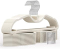 20 Pack Short Neck Hangers, 3 in. Lift, Silicone Non-Slip, Cream by Unknown