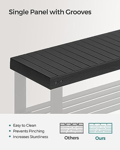 SONGMICS Shoe Rack Bench, 3-Tier Bamboo Entryway Bench, 35.2 Inches Width - Image 5