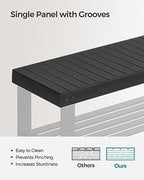 SONGMICS Shoe Rack Bench, 3-Tier Bamboo Entryway Bench, 35.2 Inches Width - Image 5