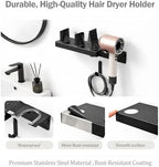 Hair Dryer Holder Wall Mount for Dyson, Blow Dryer Holder Compatible with Dyson Accessories, Stainless Steel Hair Dryer Stand Holds Up to 5 Attachments, Bathroom, Black - Image 4