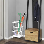 Alyoen Umbrella Holder for Entryway, Metal Umbrella Stand with Water Tray and Cane Holder, Adjustable Feet, 10.4 x 8.4 x 18.7 in, Suitable for Home, Office, and Shopping Mall (White) - Image 2