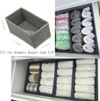 Bructhun Sock Drawer Organizer 9 Pack - Collapsible Fabric Storage Bins for Underwear Divider, Small Closet Organizers with 9 Compartments, Light Gray - Image 4