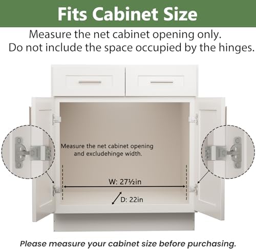 2 Tier Individual Pull Out Cabinet Organizer 27" W x 21½" D, Heavy Duty Cabinet Pull Out Shelves, Slide Out Drawers Organization for Kitchen Cabinets Bathroom - Image 4