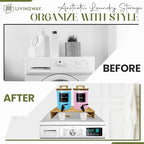 Glass Laundry Detergent Dispenser Set with Bamboo Stand – Liquid Soap & Fabric Softener Dispensers, Refillable Glass Jars with Easy-Pour Spigot & Lids, Laundry Room Organization - Image 6