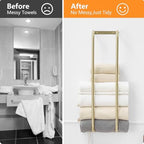 BWE Brushed Gold Towel Racks for Bathroom Wall Mounted for Rolled Towels - Image 5