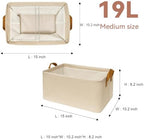 SNWDN 4 Pack Closet Cloth Storage Bins with Handles (Beige 15''L x 10.2''W x 8.2''H) - Image 2