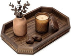 EOSAHR Acacia Wood Decorative Tray: Serving Tray for Table Decor,Dark Brown by EOSAHR