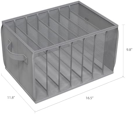 Zilink Wardrobe Clothes Organizer Jeans Organizer for Closet, Grey, 6 Pack - Image 2