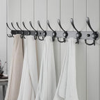 Dseap Coat Rack Wall Mount - 38” Long 10-Tri-Hooks Heavy Duty Coat Hanger Rail Wall Hooks for Hanging Coats Hats Clothing Clothes Purse Mudroom Entryway, Black, Pack of 2 - Image 4