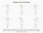Ulif M5 Wall Mounted Clothes Garment Rack, Heavy Duty Closet Storage and Organizer with 6 Shelves and 3 Expandable Hanger Rods, Space Saver Suit (46.2-102.4)" W x 14" D x 83.1" H, White - Image 5